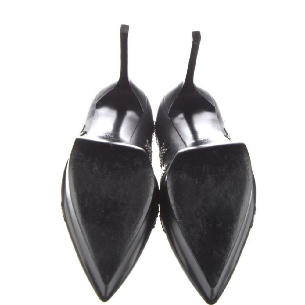 Saint Laurent Paris 38 / 8 Heels Black Leather Star Studded Pumps Stilletos - Picture 4 of 8